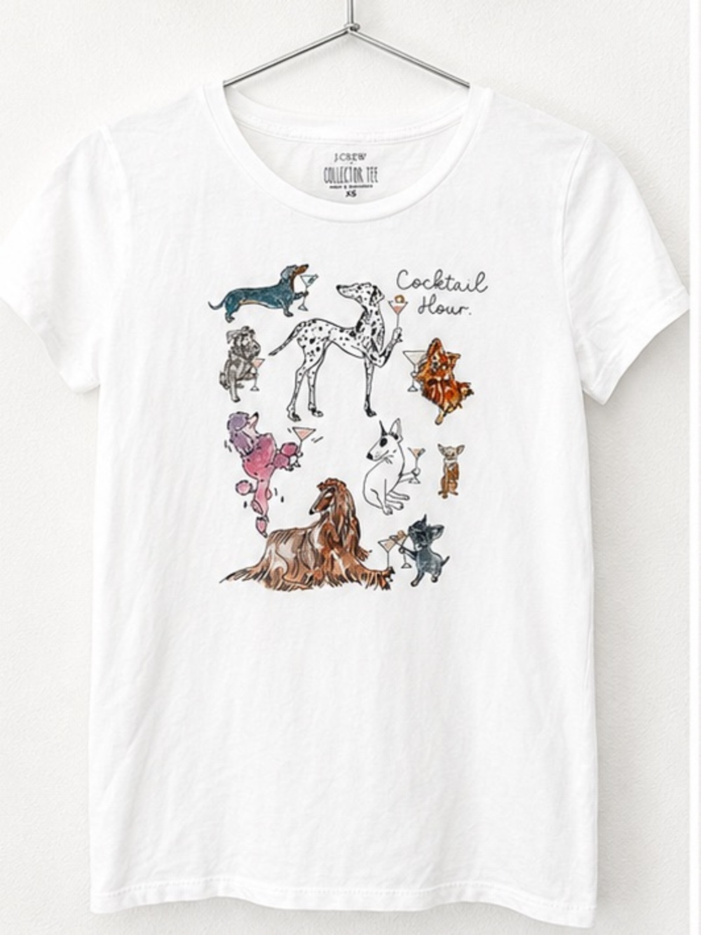 J. Crew White Graphic 'Cocktail Hour' Dog T-Shirt